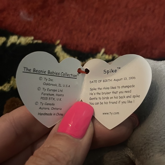 Two beanie babies, Spike the Rhino, and Teenie beanie baby, Nook the Husky. - Picture 5 of 11